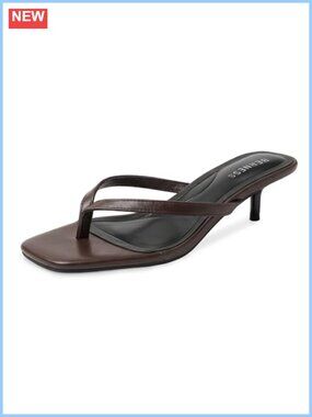 Kitten Heel Flip Flop Sandals Square Toe Thong Heels Slip On Dressy